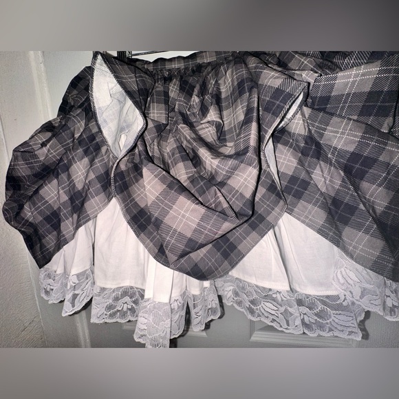 Selkie Cotton Plaid Ruffle Pleated Granger Mini Skirt - Picture 8 of 16